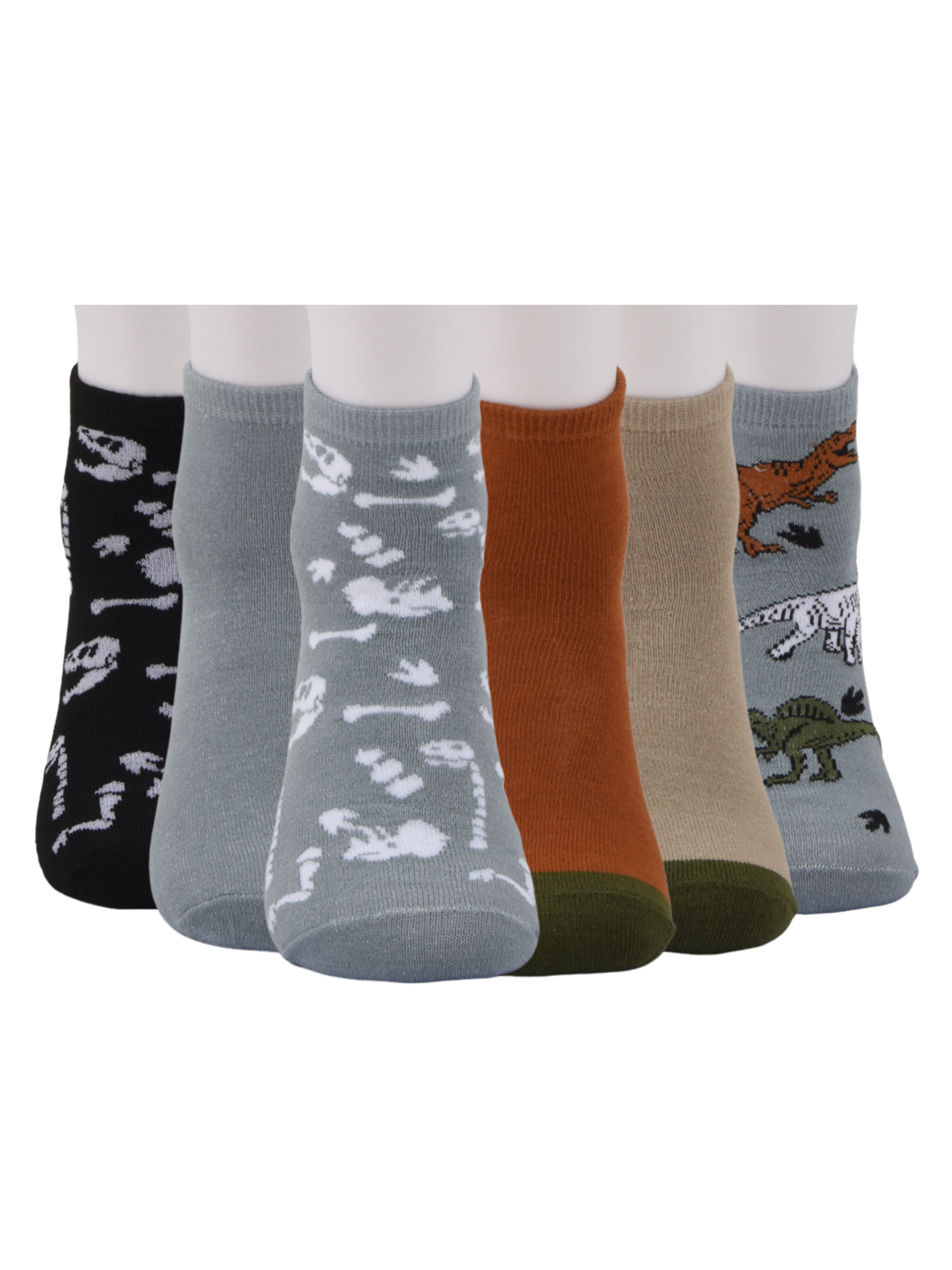 Wonder Nation Mid Crew Graphic Socks, 6-Pack Boys Shoe Size S (4-8.5) - L (3-9)