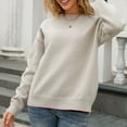 thumbnail image 5 of Abomasnow Women's Oversized Sweater Crewneck Long Sleeve Soft Fuzzy Knit Pullover Sweaters Fall Winter Tie Black Front Warm Jumper Tops, 5 of 9