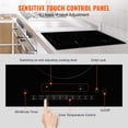 thumbnail image 4 of KFFKFF Electric Cooktop with 2 Burners, 12'' Induction Stove, Built-in Magnetic Cooktop 1800W, 9 Adjustable Heating Levels, Multifunctional Design, LED Touch Controls with Child Lock, 4 of 9