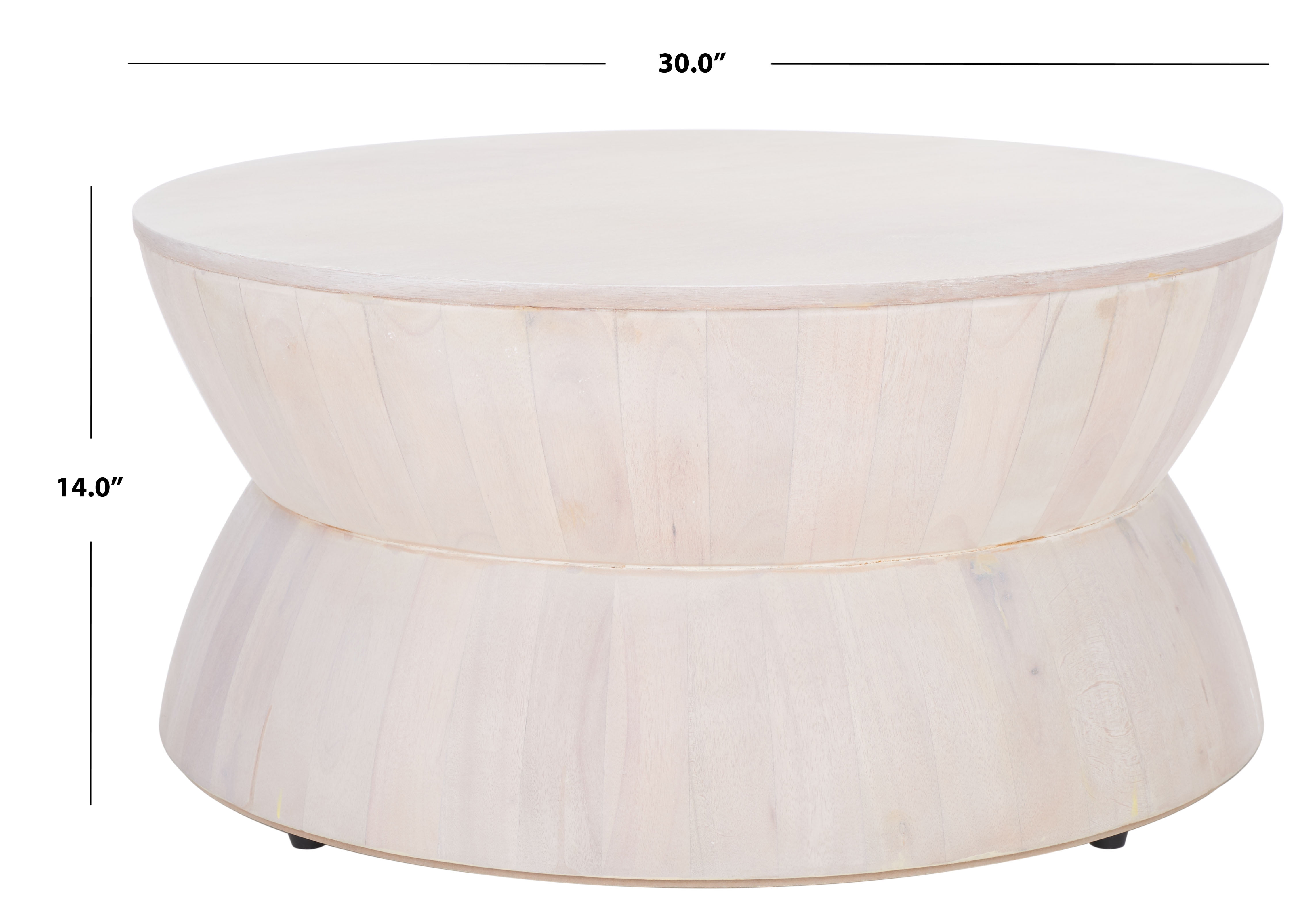 SAFAVIEH Alecto Modern Round Wood Coffee Table, White