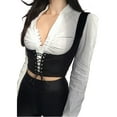 thumbnail image 2 of Gureui Women Girls Temperament Outfit,Casual Solid Color Tank Top Type Tie Up Slim Fit Corset Camisole, 2 of 9