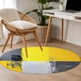 thumbnail image 4 of Round Rugs 3Ft, Abstract Yellow Gray Round Area Rug Washable Indoor Throw Carpet, Modern Geometric Oil Painted Small Non Slip Circle Rug for Bedroom Living Room Home Decor Aesthetic, 4 of 8