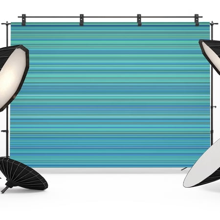 Photo Backdrop 8x10 ft Turquoise Lines Waves Photography Backdrops Curtains Picture Wall Covering Horizon Stripes Photo Booth Drapes for Backdrop Photoshoot Wedding Party Birthday Background Screen