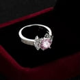 thumbnail image 5 of K-KED Elegant 925 Silver Filled Ring Women Cubic Zircon Delicate Jewelry Wedding Gift Sz 6-10-10-Pink, 5 of 8