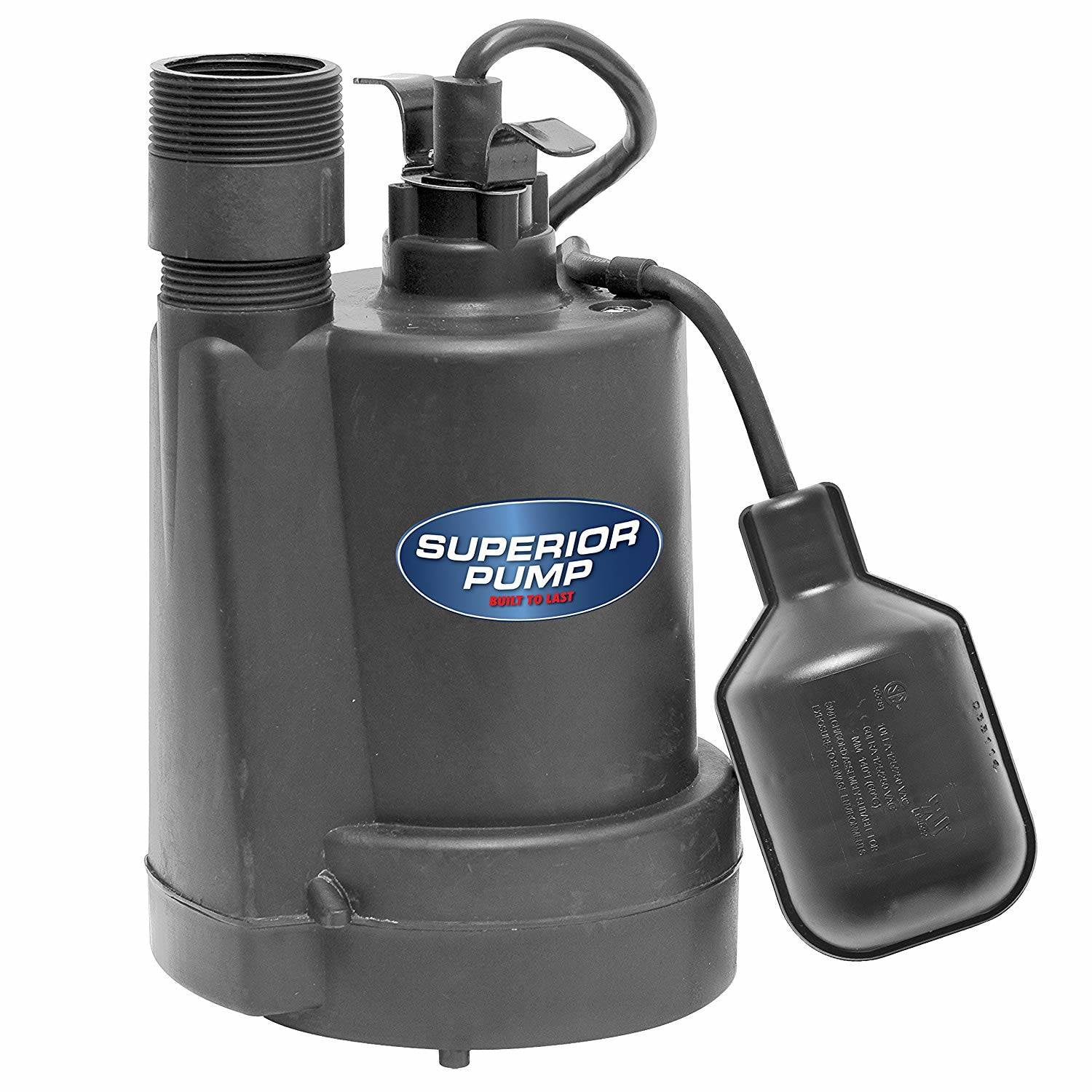 Superior Pump 92250 1/4 HP 1.5" Discharge Float Switch Stainless Steel