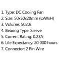 thumbnail image 7 of 10PCS DC Brushless Cooling PC Computer Fan 24V 5020s 50x50x20mm 2 Pin Wire, 7 of 7