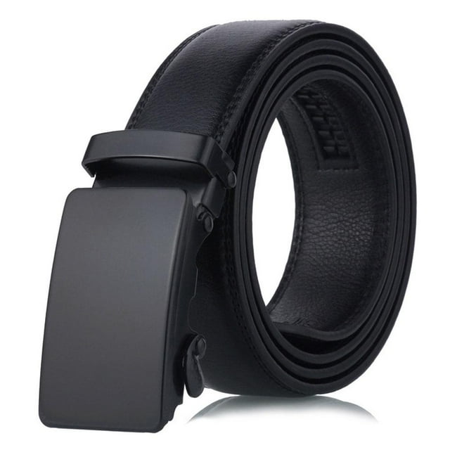 TQEHS Cinturón de trinquete de cuero genuino para hombre Cinturones para hombres Hebilla automática ajustable = I8K0
