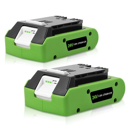 

Jialitt 2Pack 24V 3.0Ah Replacement Battery for Greenworks Battery 29842 29852 Fit for 24V Cordless Power Tools Lithium-Ion Battery G24 G24B2 G24B3 24352 29842 29852