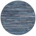 thumbnail image 3 of Safavieh Collection de Tapis de Chiffon RAR121C Fait à la Main Boho Bande Coton Zone Tapis, 6' x 6' Rond, Encre / Multi, 3 of 4