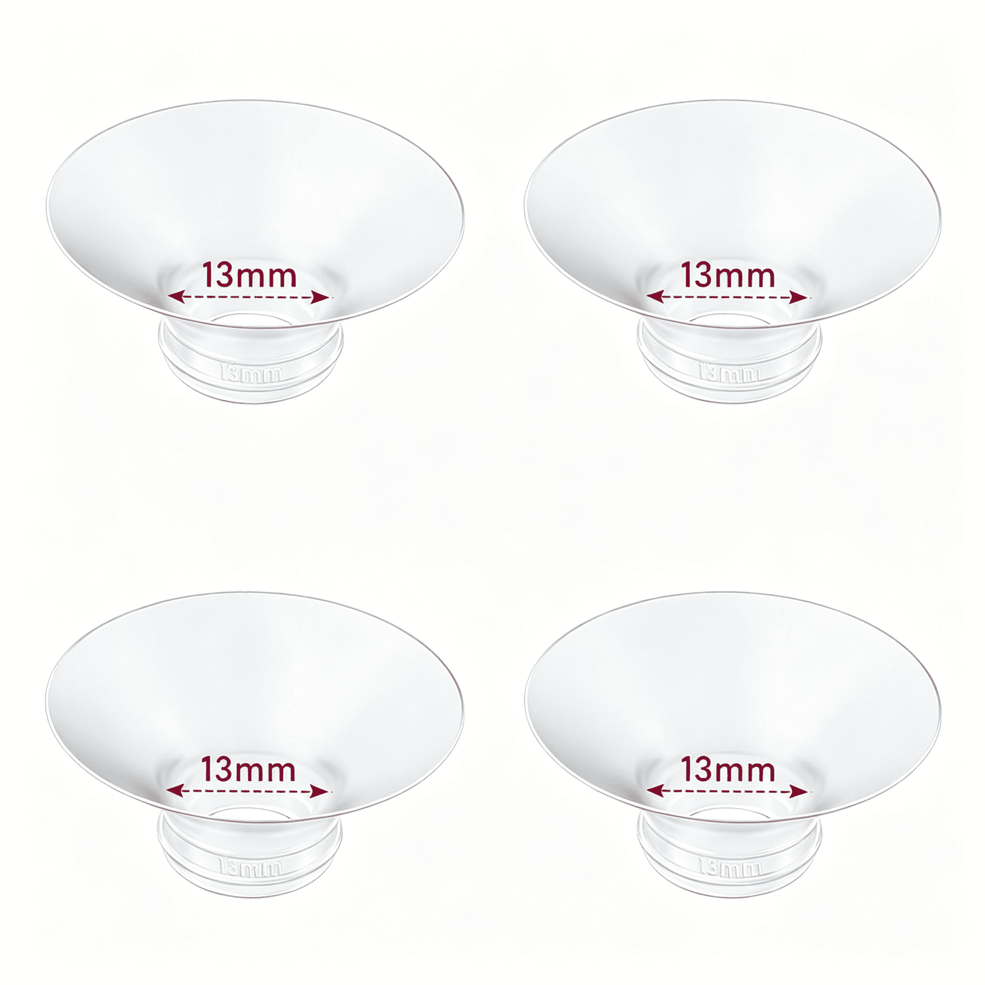 XIRQI Flange Insert 4PCS 13mm Compatible with M9/M6/M5/S12 Pro/V1 Pro/V2 pro, Breast Pump 24mm Shields/Flanges (4pcs-13mm)