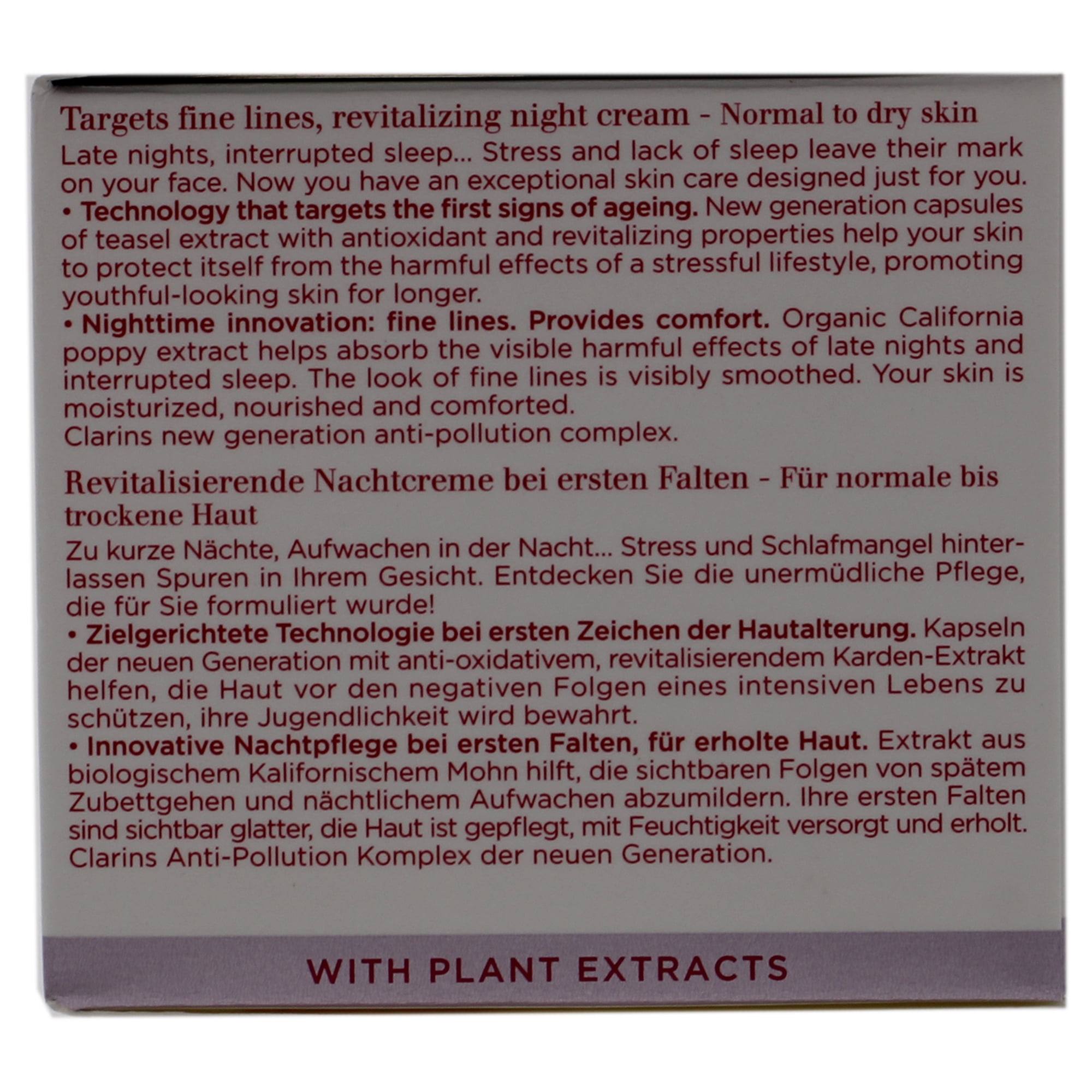 Clarins Multi Active Night Targets Fine Lines Revitalizing Night Cream 1.7 oz Skin Care 3666057016035