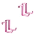 thumbnail image 4 of Kearding 2pcs Over Door Hooks Multifunctional Cabinet Sturdy Z-shaped Office Rack Hanger Nail-Free Kitchen Metal Clasp Towel Hangers rosado 2piezas Kearding CBP001059, 4 of 5