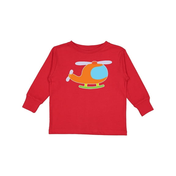 Inktastic Helicopter Cute Flying Boys or Girls Long Sleeve Toddler T-Shirt