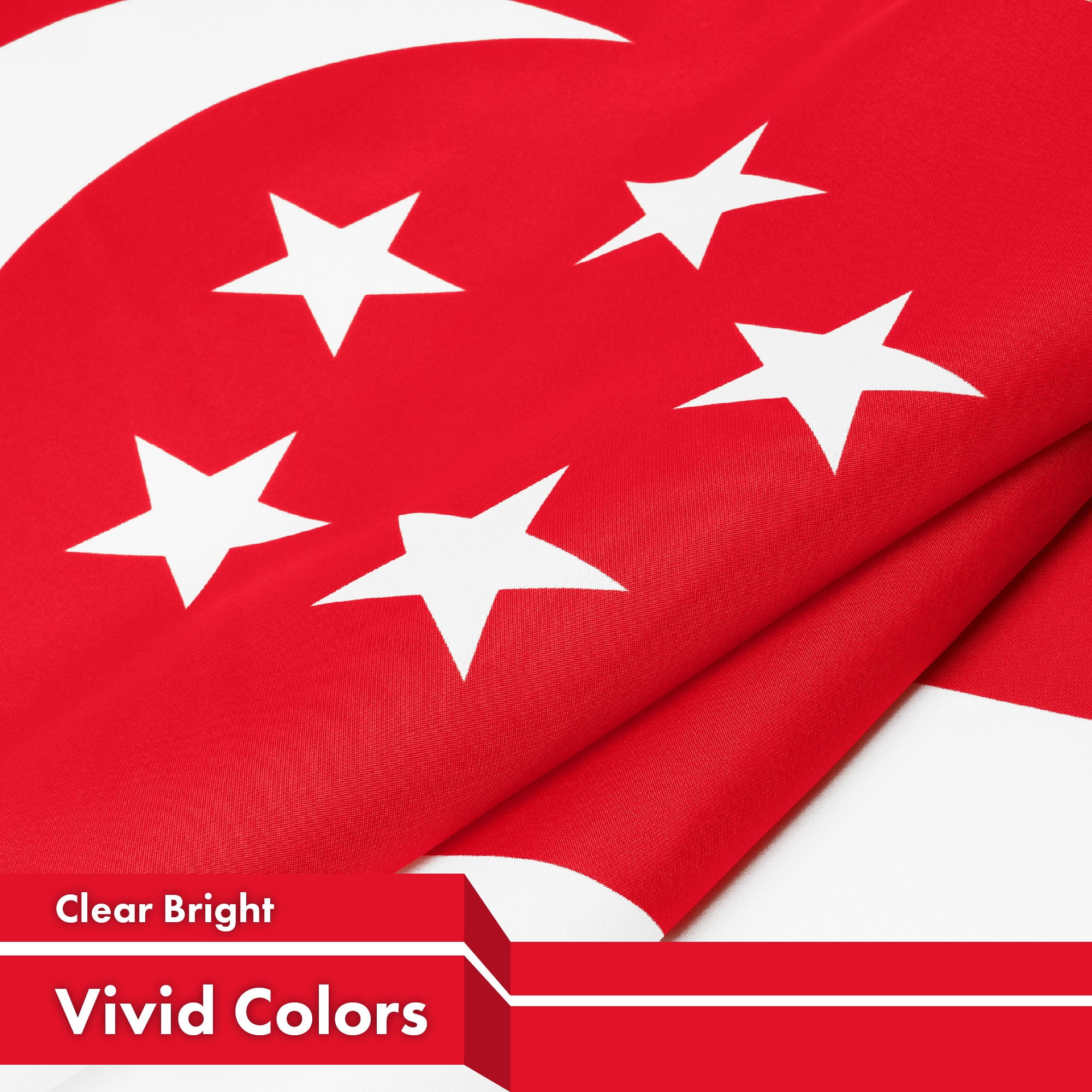 G128 Combo Pack: American USA Flag 3x5 Ft & Singapore Singaporean Flag 3x5 Ft | Both LiteWeave Pro Series Printed 150D Polyester, Brass Grommets