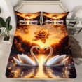 thumbnail image 2 of Castle Fairy Romantic Swan Bed Sheets for Boys Girls,Happy Valentine's Day King Sheets, 2 of 7