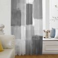 thumbnail image 6 of Gray Geometric Sheer Curtains 45 Inches Long, Watercolor Ombre Modern Abstract Art Light Filering Curtains, Breathable Simi Curtain Privacy Drapes for Kitchen Bathroom Small Window Treatment, 6 of 9