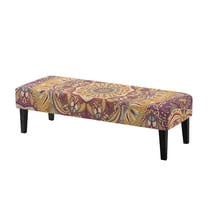 Whosucclay Boho Mandala Flower Print Stretch Dining Bench Cover Wear Resistant Dining Chair Slipcovers Removable Bench Seat Cushion Covers Seat Protector for Living Room, Bedroom, Kitchen