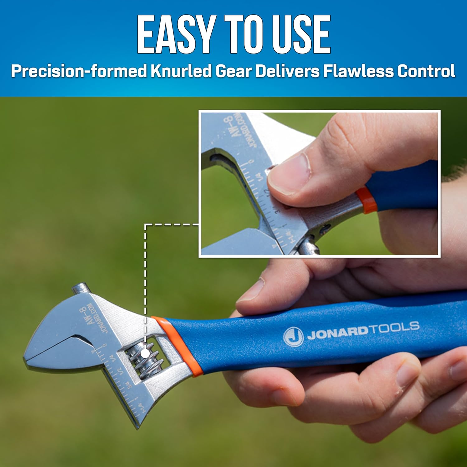 MKEUDQ-AW-8 Adjustable Wrench Extra Wide Jaw, 8" (Color May Vary)