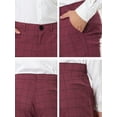 thumbnail image 6 of Unique Bargains Men's Plaid Dress Slim Fit Checked Business Pants with Pockets 30 Red, 6 of 6