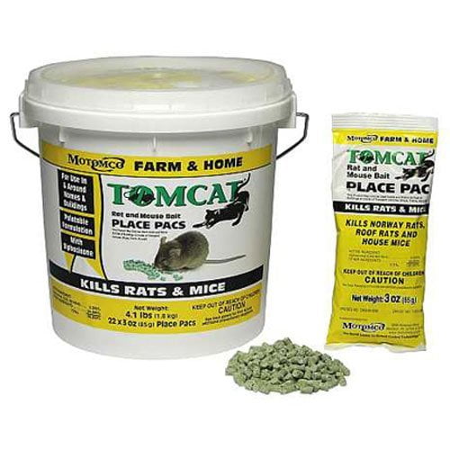 3 oz place pac Norway & Roof Rats & Mice TWO Tomcat rat and mouse bait Motomco 