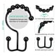 thumbnail image 5 of Cateissary 12 ganchos para cortina de ducha, colgadores para cortinas de habitación de Hotel, revestimientos de baño, anillos para el baño, Accesorios de baño Negro, 5 of 6