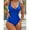 Blue, variant on Attraco One Piece Swimsuits for Women V Neck Ruched Monokini Bathing Suits