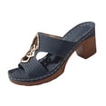 thumbnail image 2 of Womens Wedge Sandals Walking Sandals Women Women's Sandals Block Heel Sandals for Women 2026 Summer Open Toe Chunky Platform Wedges Non-Slip Casual Hollow Out Lightweight Shoes Blue 7, 2 of 5
