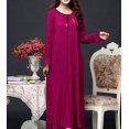 thumbnail image 2 of Crescentt Pyjama en Modal de Luxe, Respirant et Confortable, Ensemble de Pyjama Ultra Doux pour Femmes, Ensemble de Pyjama Classique en Modal à Manches Longues - Mûrier, Moyen, 2 of 2