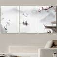 thumbnail image 2 of wall26 Canvas Print Wall Art Set Red Cherry Blossoms Over Chinese Boats Nature Wilderness Illustrations Modern Art Cultural Scenic Relax/Calm for Living Room, Bedroom, Office - 24"x36"x3 Pa, 2 of 5