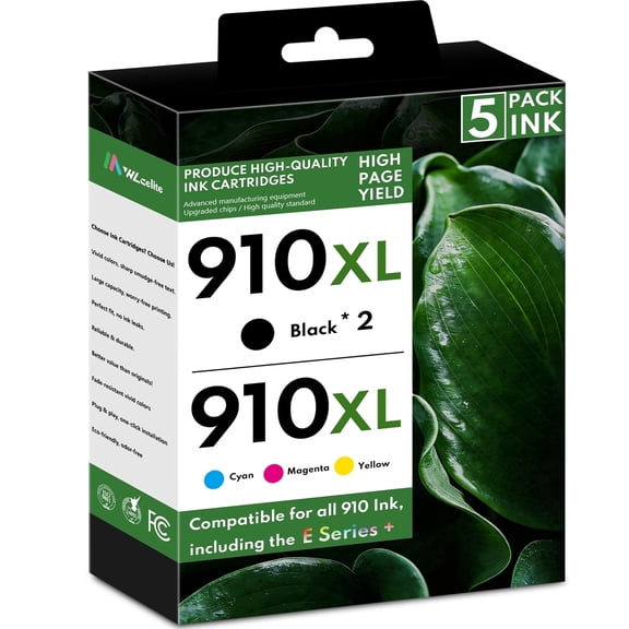 FEROMYINK Compatible with HP 910XL Combo Pack  Ink Cartridges for OfficeJet 8010 8012e 8014e Printer Ink 910 (5 Pack)