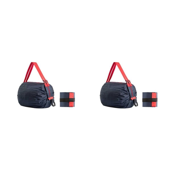 Bolsa de almacenamiento Plegable Naiovety Compras Supermercado Tela Oxford Gran Capacidad Cuerda roja azul marino 2Conjunto