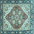 thumbnail image 1 of Ahgly Company Indoor Square Persian Light Blue Traditional Area Rugs, 5' Square, 1 of 4
