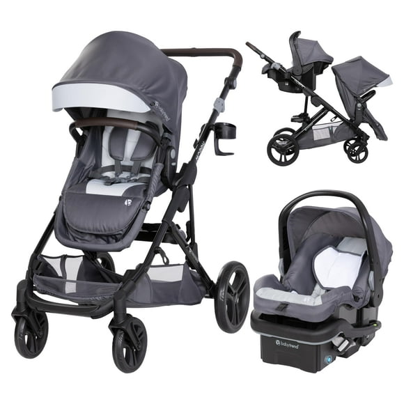 Baby Trend Morph Sistema de viaje para cochecito modular individual o doble con asiento para automóvil infantil EZ-Lift™ PLUS, Dash Grey