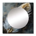 thumbnail image 2 of Designart "Boho Chic Feathers Gold V" Glam Feather Square Mirror For Wall Decor - Large Gold Square Printed Wall Mirror Art - Square Glam Mirror - Wall Mounted Square Large Mirror, 2 of 5