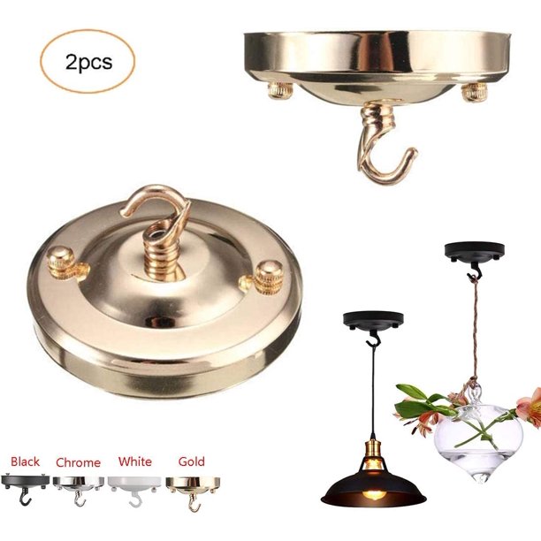 Araña de placa de techo Lámpara de araña vintage, techo de hierro retro Soporte de placa de gancho de rosa Lámpara colgante Techo Disco de succión Chasis Luz Accesorio adecuado DIY Creativo (Oro) JFHHH pequeña