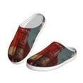 thumbnail image 2 of Daiia Rusty Rocket Launch Print Women’s Fuzzy Slippers Memory Foam Lightweight House Shoes Cozy Loafer Flannel House Shoes-37/38, 2 of 7
