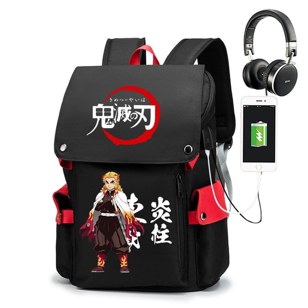 AG Demon Slayer Kamado Tanjirou Mochila Antirrobo Escolar Estudiante Tela Oxford Resistente Al Desgaste Bolso De Los Hombres
