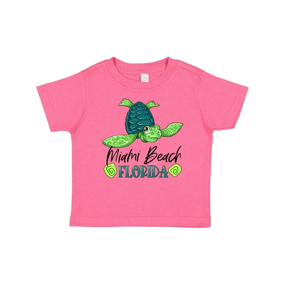 Inktastic Miami Beach, Florida Happy Sea Turtle Boys or Girls Baby T-Shirt