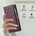 thumbnail image 4 of Allytechgroup Google Pixel 6 Wallet Case with Cards Holder Zipper Pocket, RFID Blocking Hand Wrist Shoulder Strap Stylish Girls Women Phone Case for Google Pixel 6, Darkpurple, 4 of 9