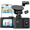 thumbnail image 1 of Dash Cam Front and Rear: 4K Dual Channel Dash Cam - 5GHz WiFi, Dash Camera for Cars with 64GB Card, 2" IPS, App Control, G-Sensor, 1 of 8