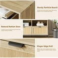 thumbnail image 5 of M optimized Rattan TV Stand for 75" TV, Entertainment Center with Open Shelf, 3 Drawers, Mid Century Modern Media Console for Living Room, Bedroom, 5 of 7