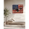 thumbnail image 5 of American Flag Wall Art for Living Room, Canvas Picture Wall Decor for Bathroom Bedroom, Eagle Blue Red USA Flag Retro Painting Artwork for Office Kitchen Hallway Dining Room Home Decorations 24"x32", 5 of 8
