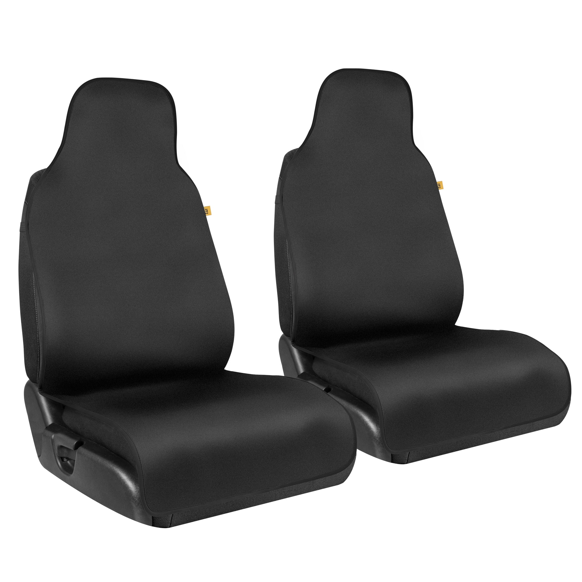 Caterpillar Waterproof Automotive Seat Cover for Cars Trucks and SUVs, 1 Piece  Durable Neoprene Seat Protector for Front Seats, Black Car Seat Cover with Black Trim