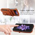 thumbnail image 5 of for Samsung Galaxy Z Flip 4 Wallet Case Crossbody, PU Leather Zipper Handbag Purse Flip Cover, Back Card Slots, Adjustable Shoulder Strap, Finger Ring Stand for Samsung Galaxy Z Flip 4, Brown, 5 of 8