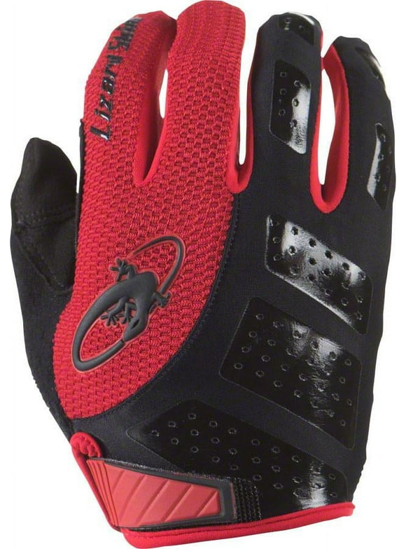 Lizard Skins Monitor SL Gloves: Jet Black/Crimson XS