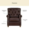 thumbnail image 4 of The Pioneer Woman Harper Pushback Leather Recliner with Whiskey & Faux Cowhide Upholstery, 4 of 16
