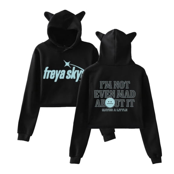 Freya Skye Merch “Not Even Mad About lt” Print Cat Ear Hoodie – Women’s Pullover Sweatshirt, Casual Streetwear Gift for Music Lovers