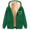 thumbnail image 5 of ZHOUCHANKIDS Women's Winter Warm Jackets Thick Sherpa Lined Zip up Hoodies Heavyweight Sweatshirt Coat Dark Green L, 5 of 5