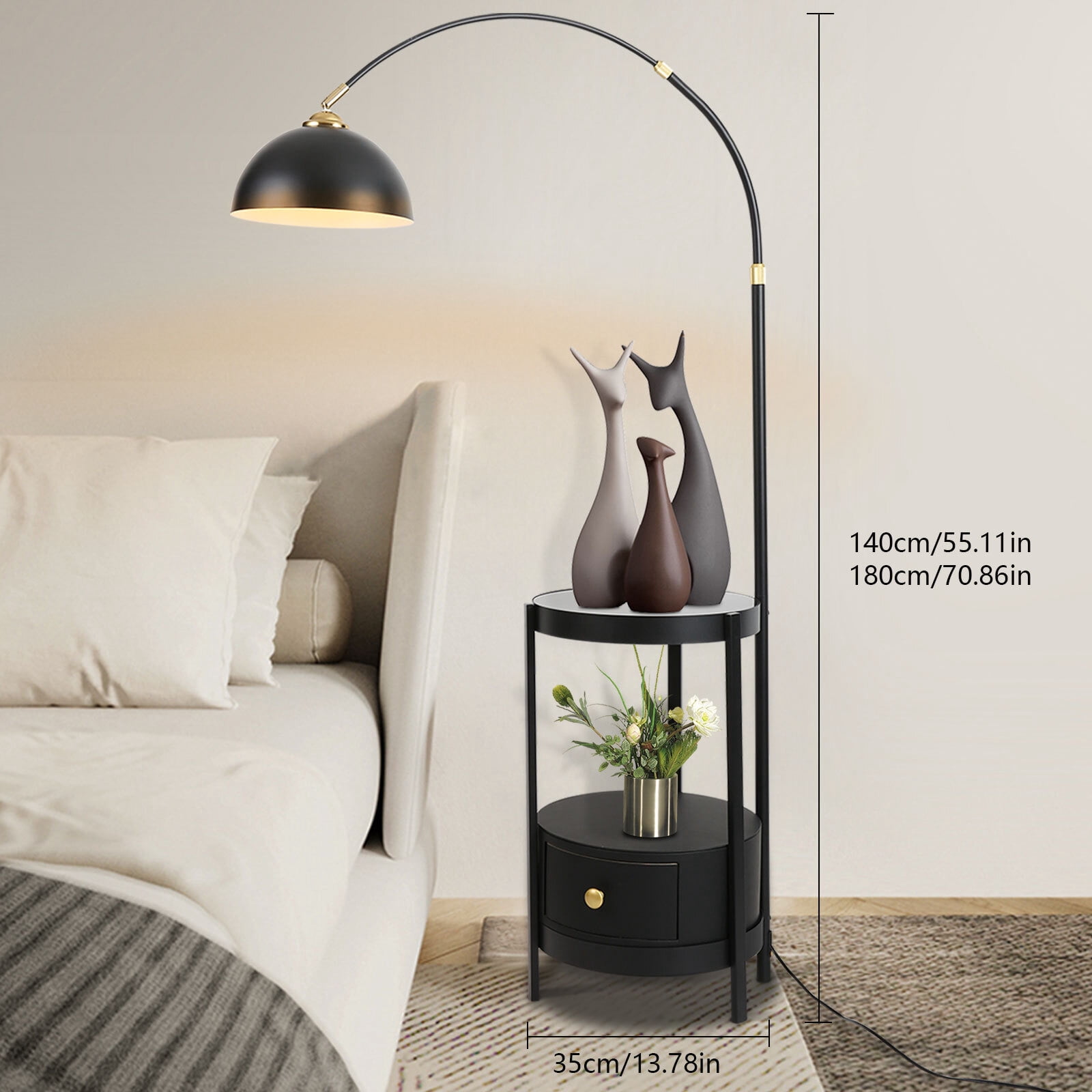 Modern Foot Switch Floor Lamp Standing Reading Light Bedroom Living Room Light W/o Bulb for Living Room