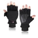 thumbnail image 1 of Guantes de invierno para hombre y mujer con forro polar de doble capa, cálidos, engrosados, antideslizantes, con dedo abierto, medio dedo, forro polar para exteriores, pantalla táctil, 1 of 5